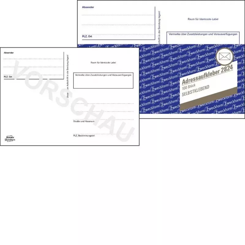 Pašlīmējoša etiķete Avery 2824 Taisnstūrveida Balta
