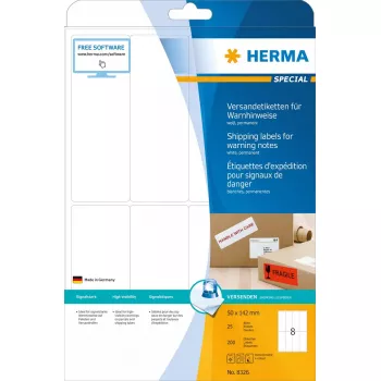 Brīdinājuma uzlīmju komplekts sūtījumiem HERMA 8326