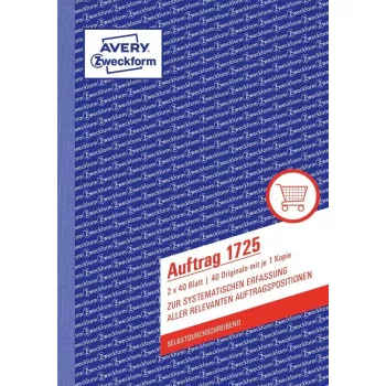 Grāmatvedības veidlapu grāmatiņa AVERY 1721-5 A5 40 lapas