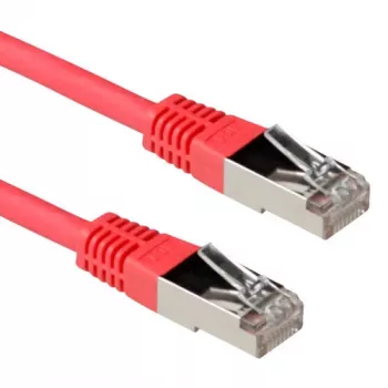 ACT sarkans, 1 metrs, LSZH SFTP CAT6A komutācijas kabelis ar RJ45 savienotājiem