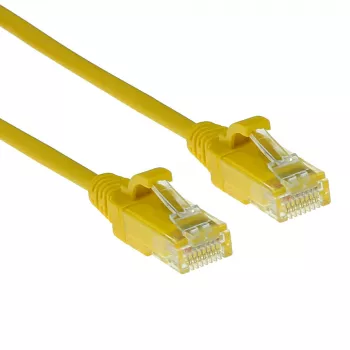 ACT dzeltens 0,5 metru LSZH U/UTP CAT6 datacentra plāno komutācijas kabelis ar aizsargātiem RJ45 savienotājiem