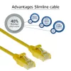 ACT dzeltens 0,5 metru LSZH U/UTP CAT6 datacentra plāno komutācijas kabelis ar aizsargātiem RJ45 savienotājiem
