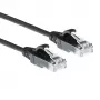 ACT melns 2 metru LSZH U/UTP CAT6 datu centra plānais plāksterkabelis ar fiksatoriem un RJ45 savienotājiem