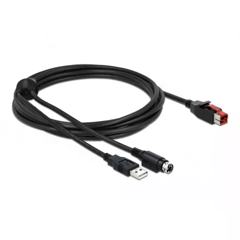 PoweredUSB kabelis DeLOCK 85942 3 m USB Type-A Mini-DIN 3 pin