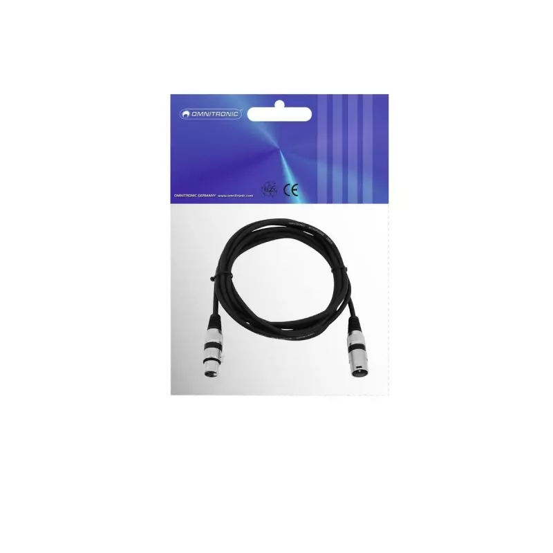 Audio kabelis XLR 3-pin Omnitronic 3022047N 3 m Melns