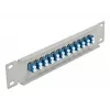 Fiber Optic Patch Panel DeLOCK 10 inch 12 Port LC Duplex Zils 1U Pelēks