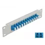 Fiber Optic Patch Panel DeLOCK 10 inch 12 Port LC Duplex Zils 1U Pelēks