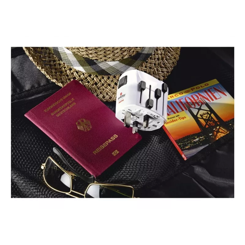 Hama World Travel Pro strāvas kontaktdakšu adapteris Universāls Tips F Balts