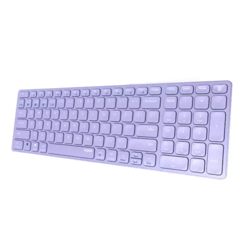 Bezvadu tastatūra Rapoo E9700M QWERTZ vācu ceriņu krāsā RF Bluetooth