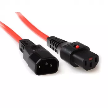 ACT Powercord C13 IEC Lock C14 sarkans 1,5 m 10 A 230 V