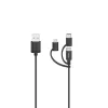 Hama 00200617 USB kabelis USB 2.0 0,75 m USB A USB C/Micro USB A/Lightning melns