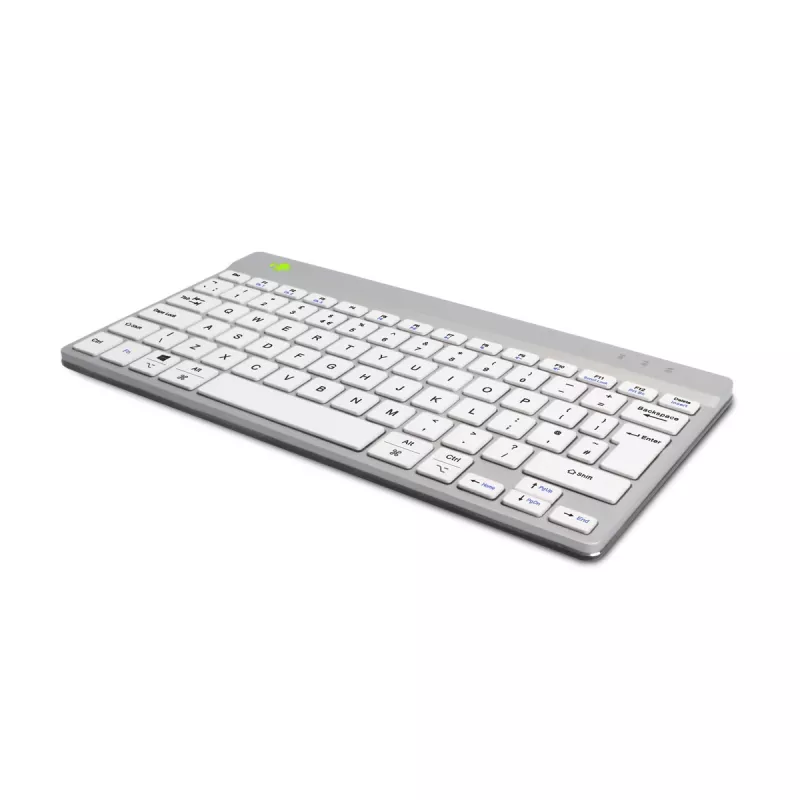 R-Go Tools Ergonomiskā tastatūra R-Go Compact Break, kompakta tastatūra ar pārtraukuma programmatūru, QWERTY (UK), Bluetooth, balta