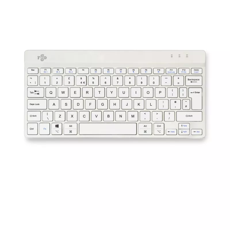 R-Go Tools Ergonomiskā tastatūra R-Go Compact Break, kompakta tastatūra ar pārtraukuma programmatūru, QWERTY (UK), Bluetooth, balta