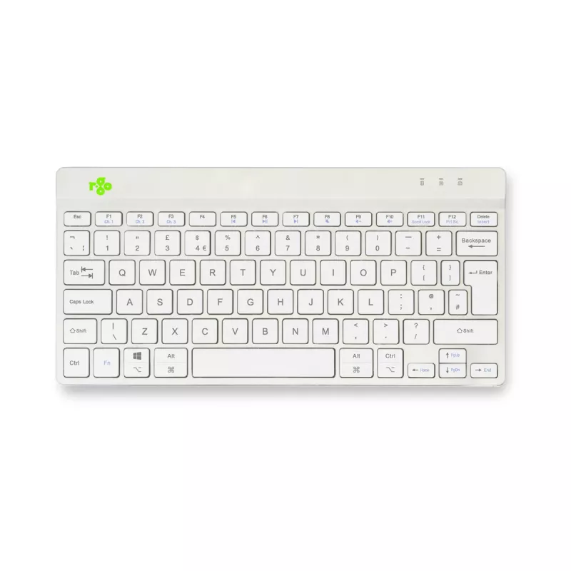 R-Go Tools Ergonomiskā tastatūra R-Go Compact Break, kompakta tastatūra ar pārtraukuma programmatūru, QWERTY (UK), Bluetooth, balta
