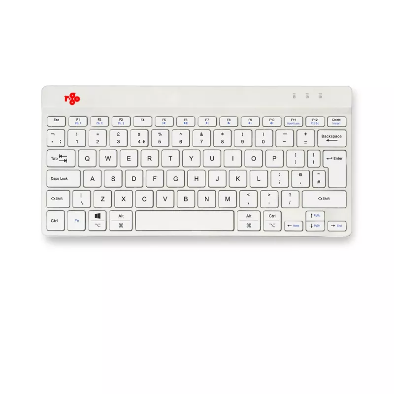 R-Go Tools Ergonomiskā tastatūra R-Go Compact Break, kompakta tastatūra ar pārtraukuma programmatūru, QWERTY (UK), Bluetooth, balta
