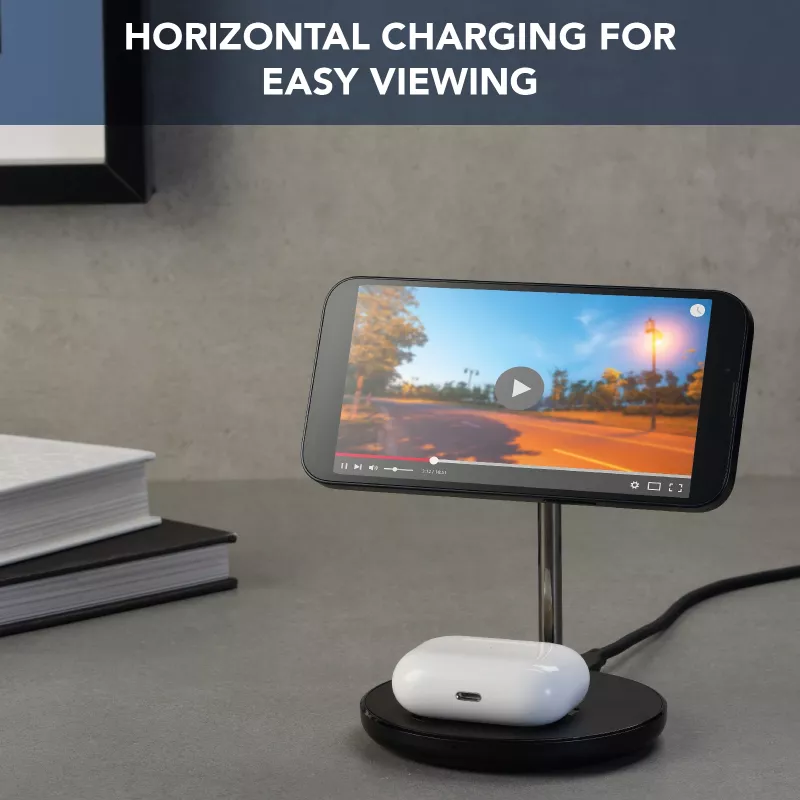 Cellularline Mag Duo Wireless Charger 2-in-1 bezvadu uzlādes turētājs Apple ierīcēm