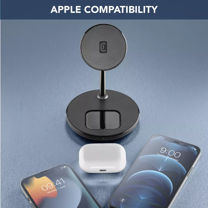 Cellularline Mag Duo Wireless Charger 2-in-1 bezvadu uzlādes turētājs Apple ierīcēm