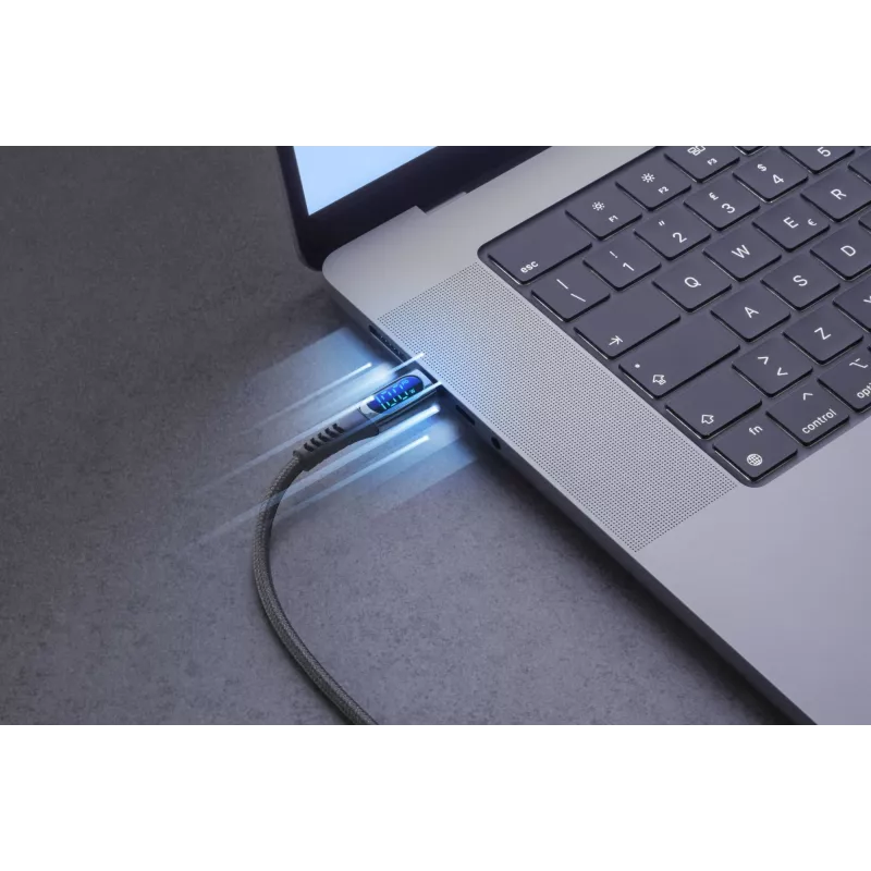 Cellularline Display kabelis USB-C kabelis ar integrētu LCD displeju
