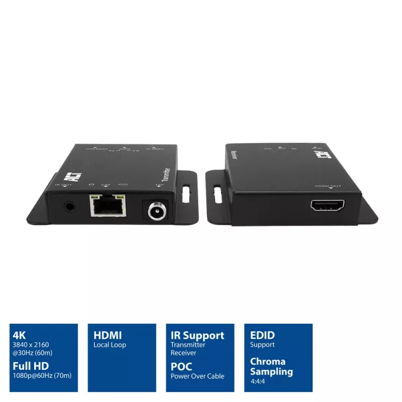 ACT 4K HDMI 1.4 pagarinātāja komplekts, izmantojot CAT6 UTP, ar IR atbalstu, 40 metri