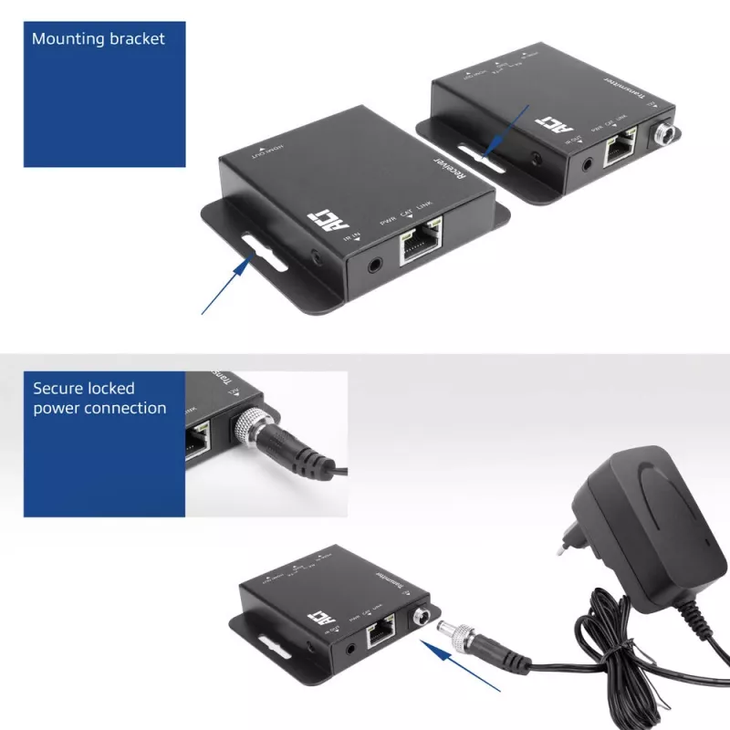 ACT 4K HDMI 1.4 pagarinātāja komplekts, izmantojot CAT6 UTP, ar IR atbalstu, 40 metri