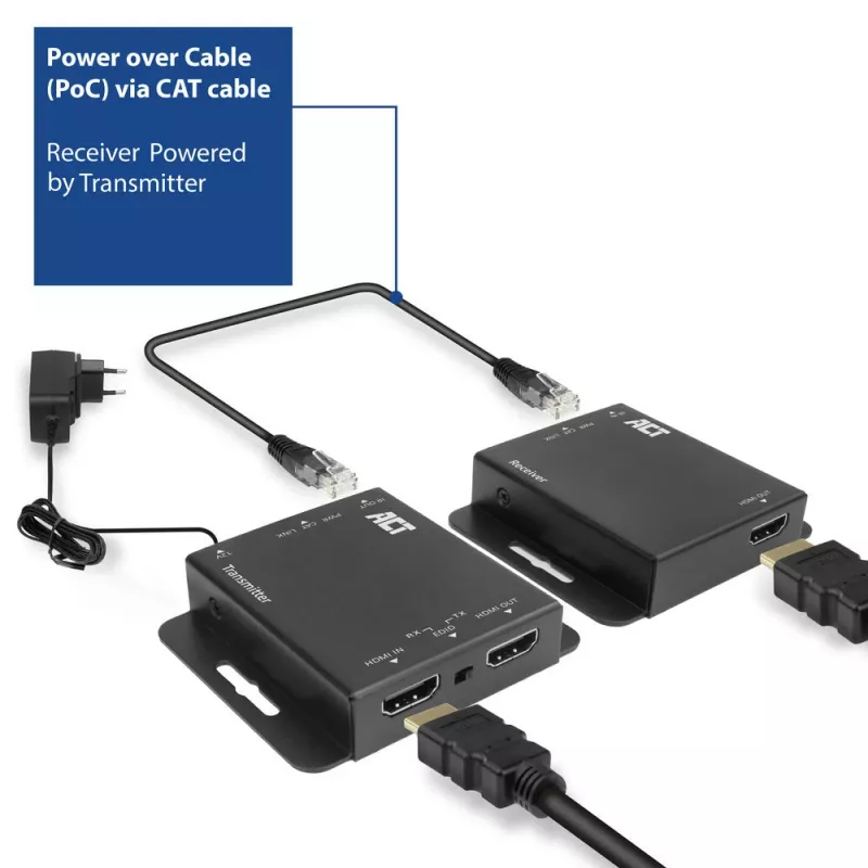 ACT 4K HDMI 1.4 pagarinātāja komplekts, izmantojot CAT6 UTP, ar IR atbalstu, 40 metri