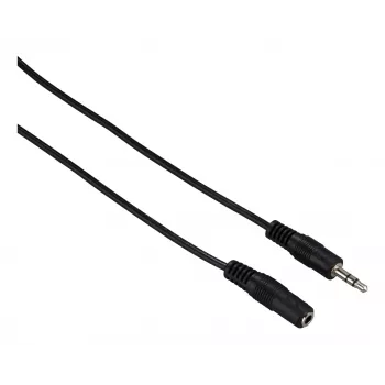 Audio kabelis Hama 00182071 5m 3.5mm vīrišķais–sievišķais melns