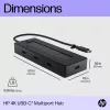 HP 4K USB-C Multiport Hub, USB Type-C, USB Type-C, 10000 Mbit/s, 3840 x 2160, Melns, 65 W