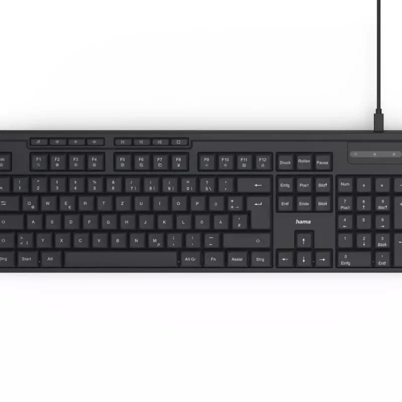 Hama CK-200 klaviatūra Mājai/Birojam USB QWERTZ vācu Melna