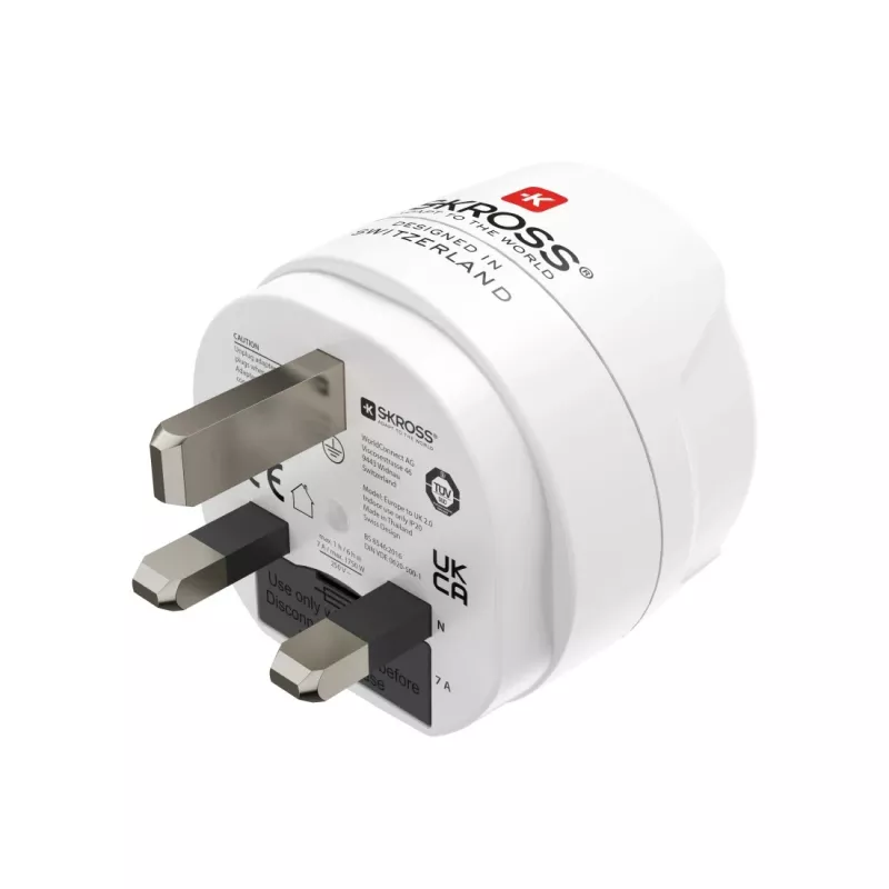 Hama 00223483 strāvas kontaktligzdas adapteris G tipa (UK) uz F tipa, balts