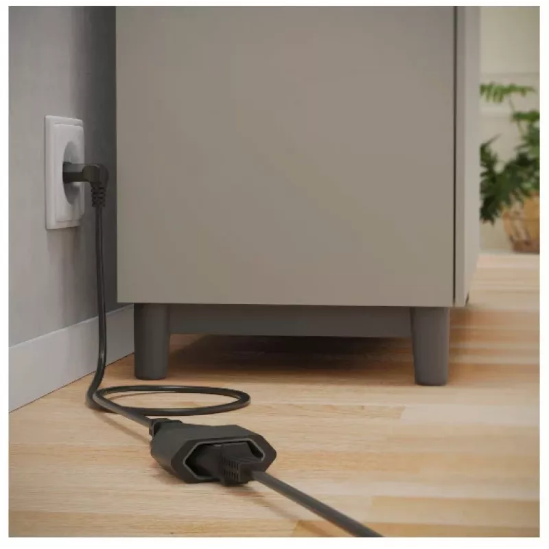 Hama 00223266 strāvas pagarinātājs 3 m 1 maiņstrāvas kontaktligzda(-s) Iekštelpām Melns