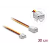 DELOCK kabeļa pagarinātājs 3-pin (JST) modelis 90867, PVC, 1,3 mm vadītājs, viens 30 cm vads, melns/sarkans/balts/dzeltens