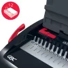 GBC CombBind® CB12 manuālā iesiešanas iekārta, ķemmes iesiešanas iekārta, manuāla, 165 lapas, melna, sarkana