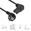ACT Powercord tīkla kabelis CEE 7/7 vīrišķais (leņķveida) - C15 (leņķveida labais) IEC60320 melns 1.5 m