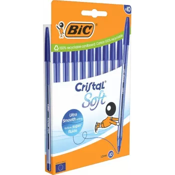 Vienkārša lodīšu pildspalva BIC 516357 Zila Caurspīdīga 10 gab.