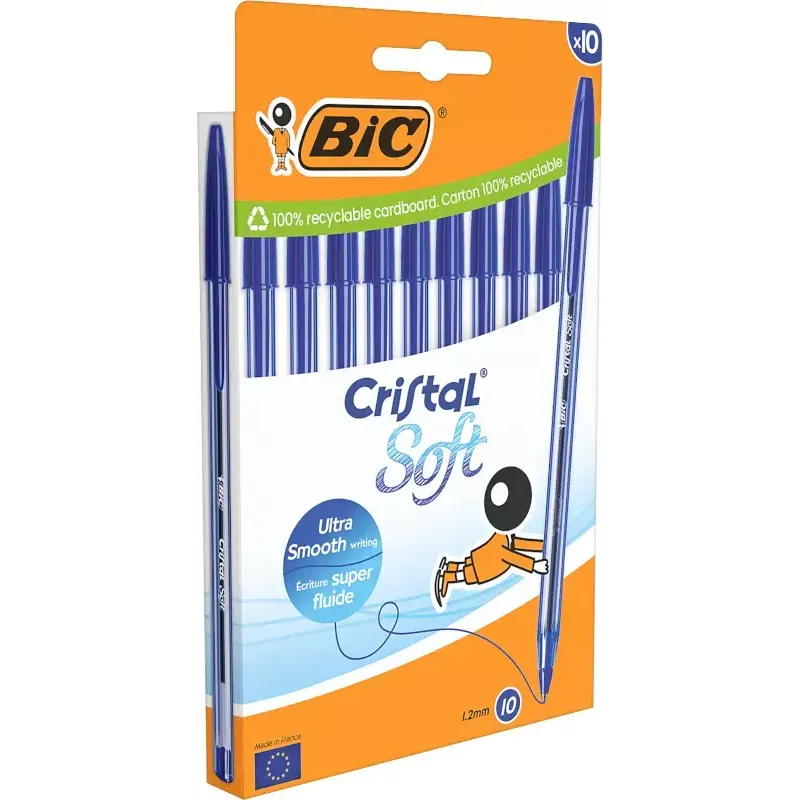Vienkārša lodīšu pildspalva BIC 516357 Zila Caurspīdīga 10 gab.