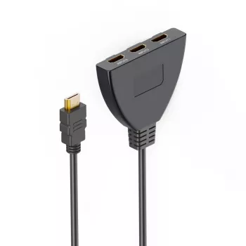 Hama 00205101 HDMI kabelis 0,55 m HDMI Type A (Standard) 3 x HDMI Type A (Standard) Melns