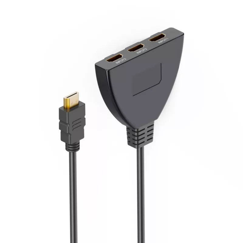 Hama 00205101 HDMI kabelis 0,55 m HDMI Type A (Standard) 3 x HDMI Type A (Standard) Melns