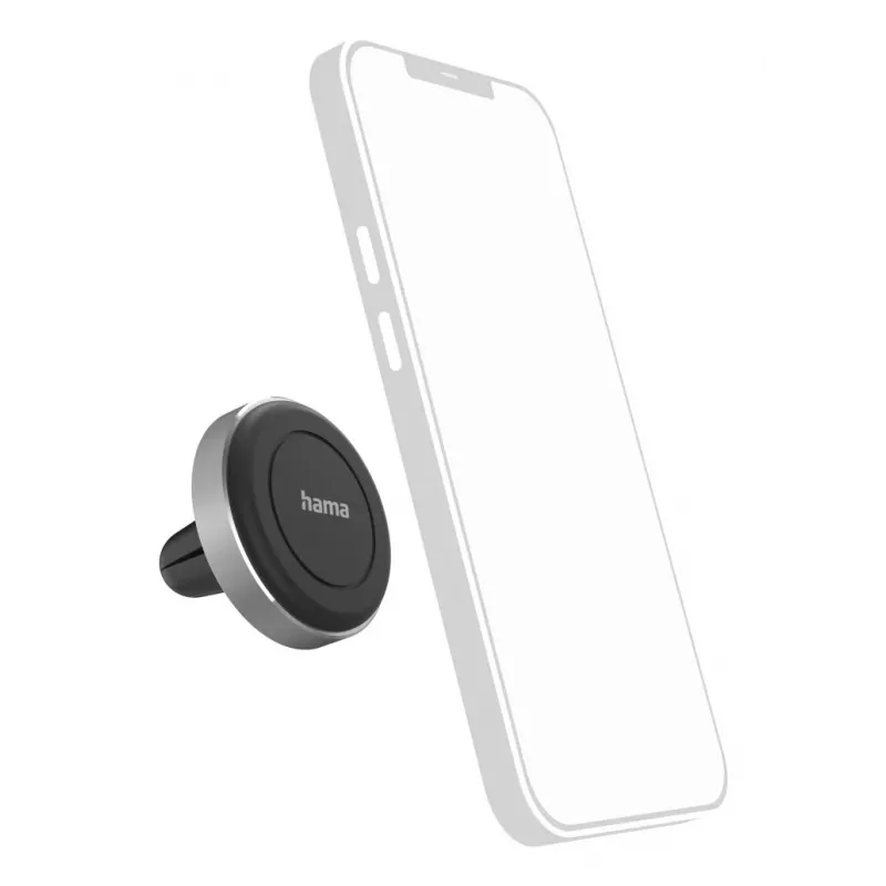 Hama Magnet pasīvais turētājs mobilajam tālrunim/viedtālrunim, melns/sudraba