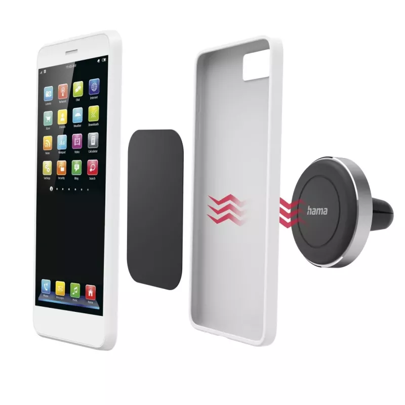 Hama Magnet pasīvais turētājs mobilajam tālrunim/viedtālrunim, melns/sudraba