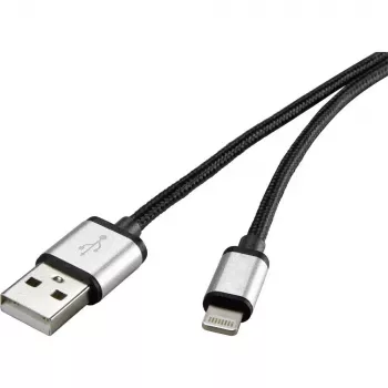 Lightning kabelis Renkforce RF-4683966 3m melns sudraba
