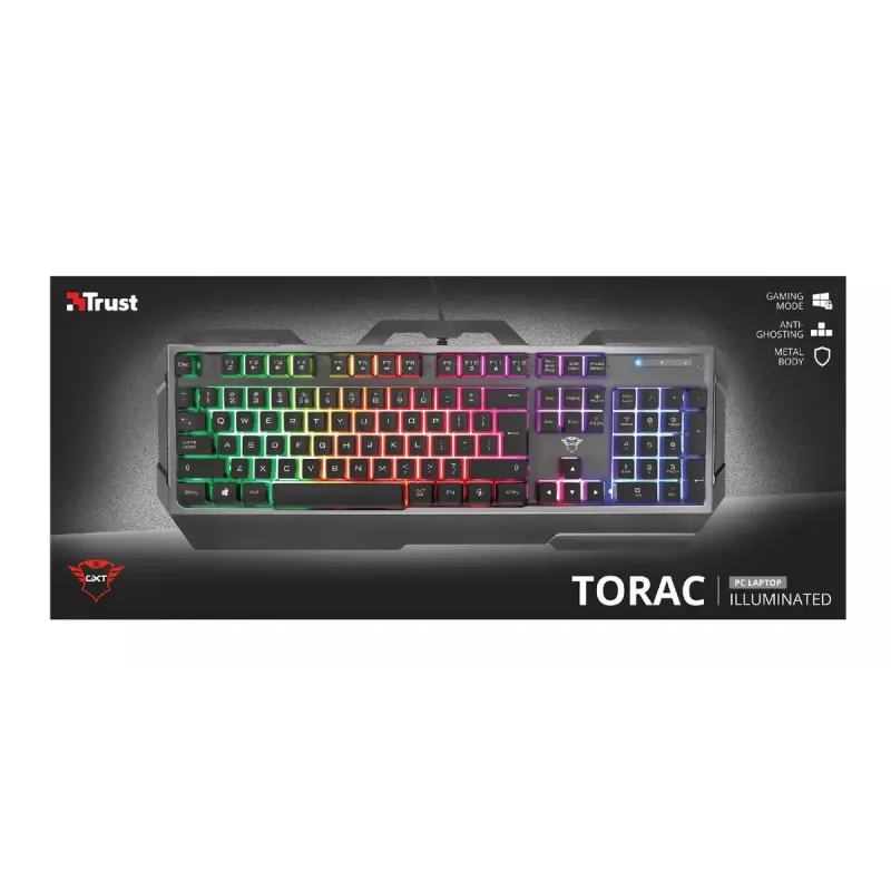 Gaming tastatūra Trust GXT 856 Torac USB QWERTZ vācu melns RGB LED