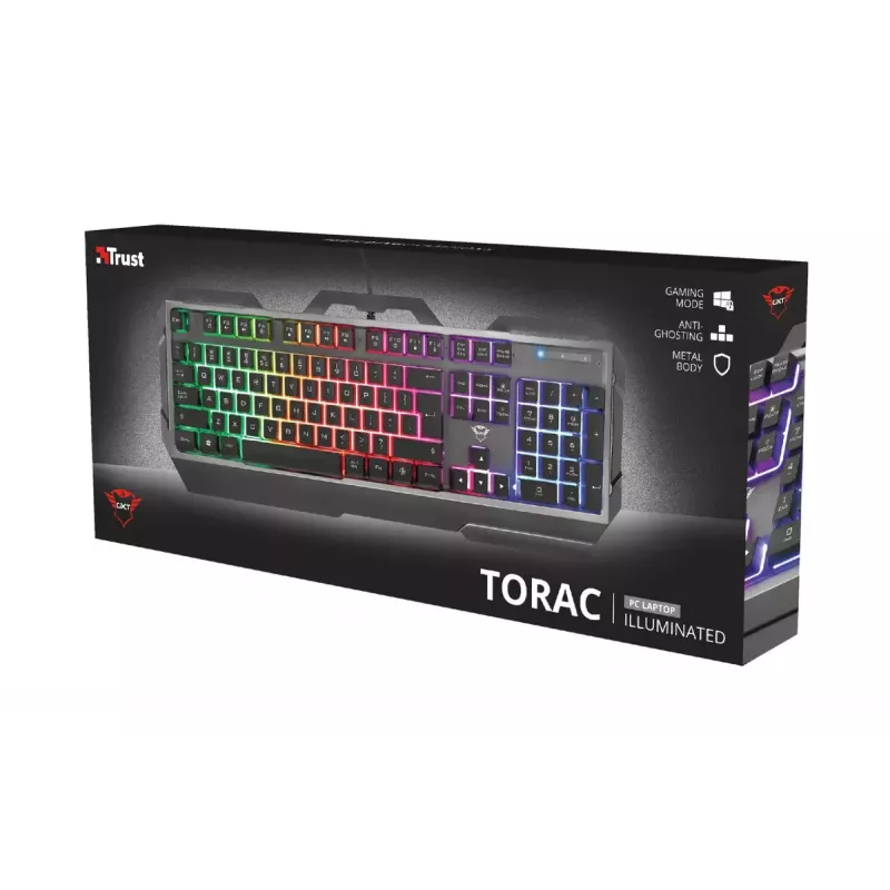Gaming tastatūra Trust GXT 856 Torac USB QWERTZ vācu melns RGB LED
