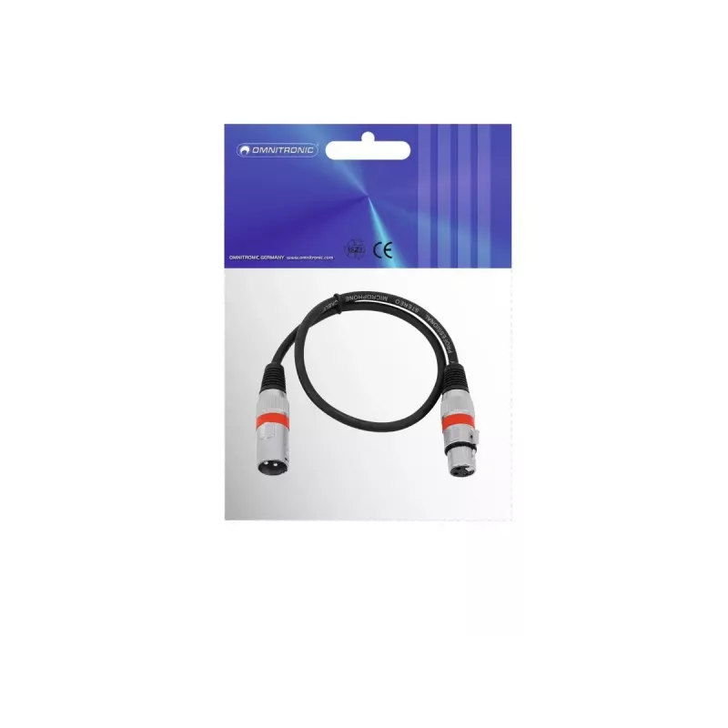 Audio kabelis Omnitronic 30220401 0.5 m XLR 3-pin melns
