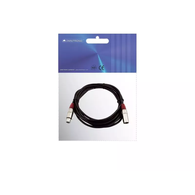 Audio kabelis XLR 3 kontaktu Omnitronic 3022050R 5 m melns