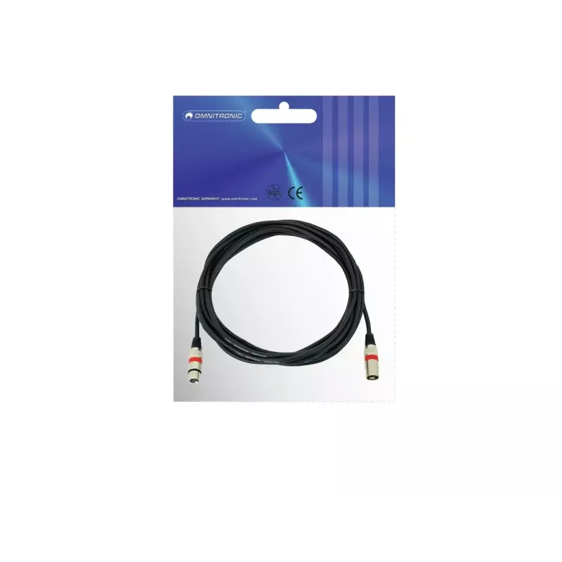 Audio kabelis XLR 3-pinu Omnitronic 3022052R 7,5 m Melns