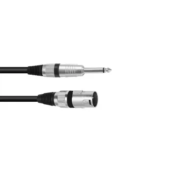 Audio kabelis XLR 3-pin 6.35mm Omnitronic 3022519C 5m Melns