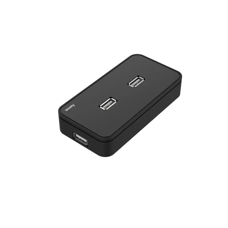 USB centrmezgls HAMA 00200123 — 7 portu USB 2.0 centrmezgls, 480 Mbit/s, melns, 1,1 m kabelis