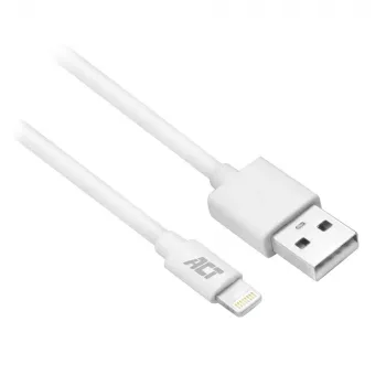 ACT USB 2.0 uzlādes/datu kabelis A vīr. - Lightning vīr. 1 metrs, MFI sertificēts