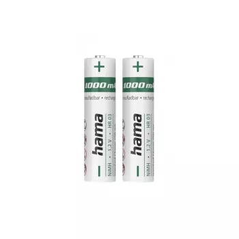 Hama NiMH uzlādējamās baterijas, AAA Micro, 1000 mAh, 1,2 V, gatavas tūlītējai lietošanai, 2 gab.