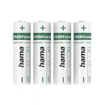 Hama NiMH uzlādējamās baterijas, AA Mignon, 2500 mAh, 1,2 V, 4 gab.